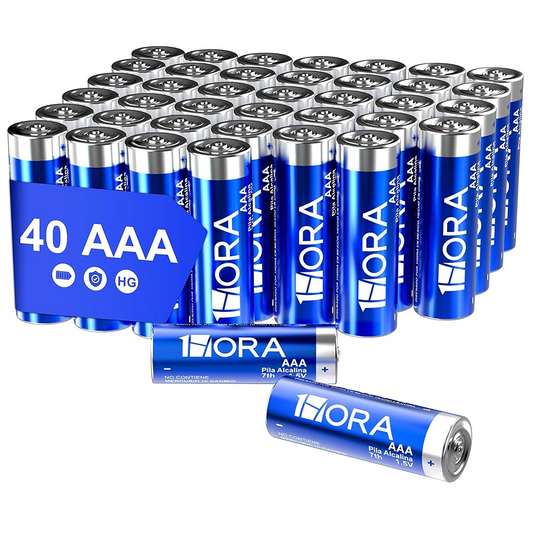 Pack 40 Pilas Baterías Alcalinas 1hora Triple AAA LR03 1.5v