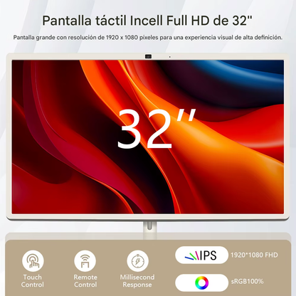 Monitor Pantalla Inteligente Tactil 32inch Ajustable Full Hd