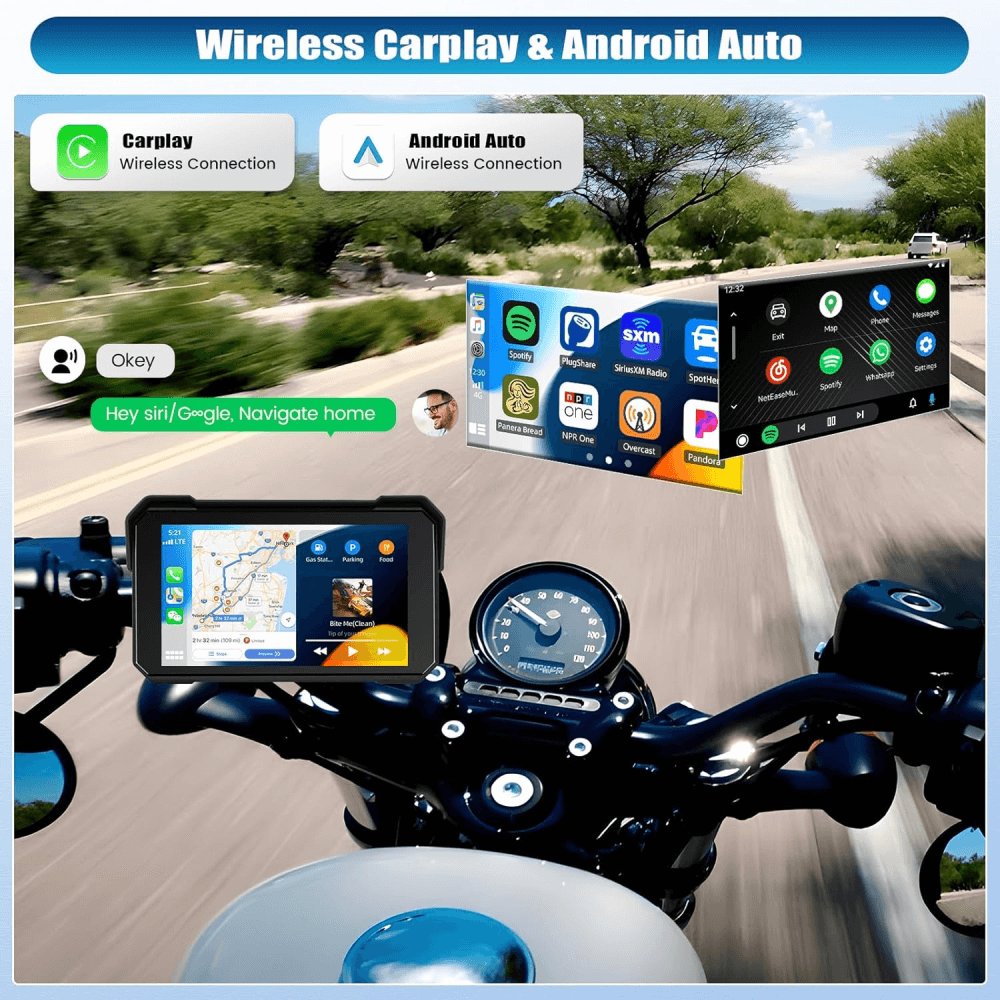 Pantalla Para Motos Gps 5inch Ips Auto Carplay Buetooth Ip68