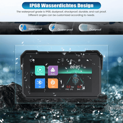 Pantalla Para Motos Gps 5inch Ips Auto Carplay Buetooth Ip68