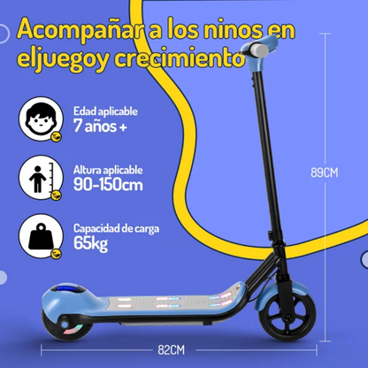 Patineta Scooter Electrica Niños 6-12 años Luz Bluetooth E7