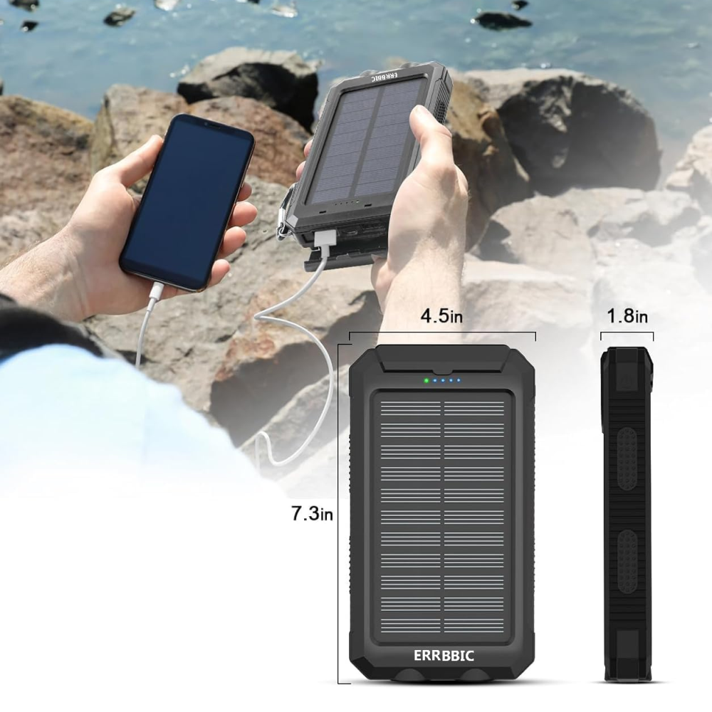 Power Bank Solar 16800mah Cargador Universal 2usb Brujula