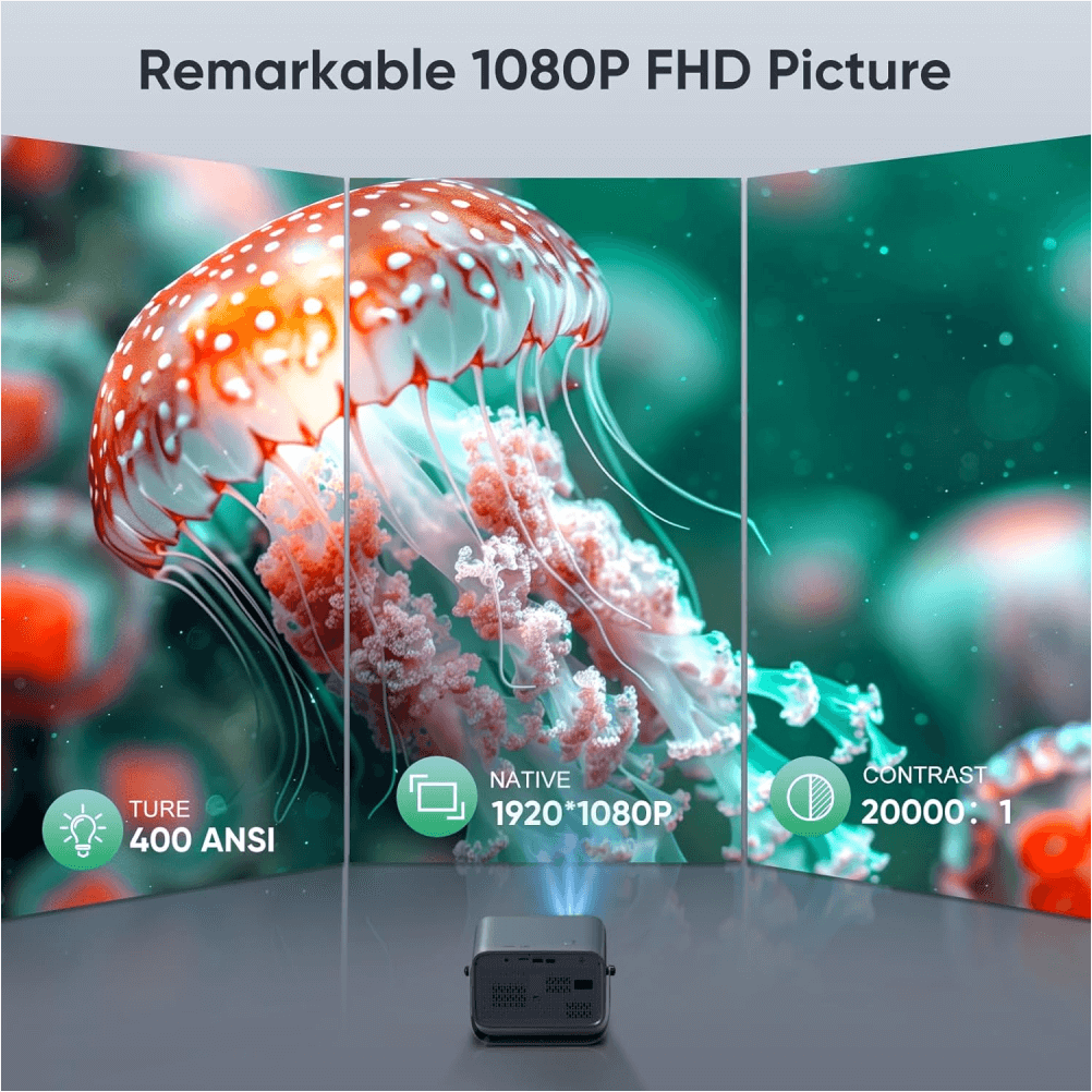Proyector 4k Wifi Bluetooth Auto Enfoque 400ansi Hdmi Nisoo