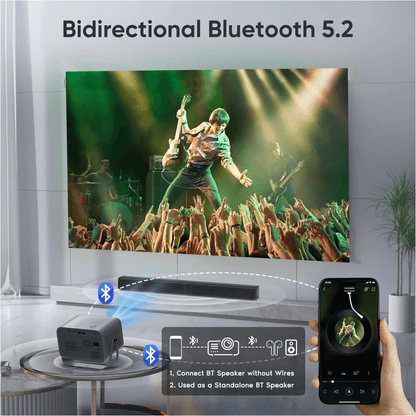 Proyector 4k Wifi Bluetooth Auto Enfoque 400ansi Hdmi Nisoo