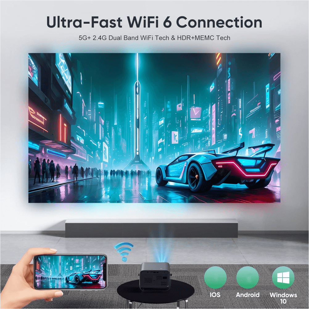 Proyector 4k Wifi Bluetooth Auto Enfoque 400ansi Hdmi Nisoo