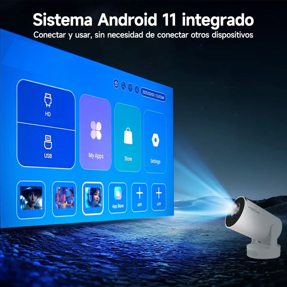 Proyector Smart 4k 1080p Hy300 Ultra Android Wifi Altavoz 5w