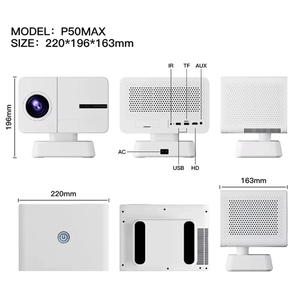 Proyector Smart Wifi 4k Video Juegos Android 800ansi P50 Max