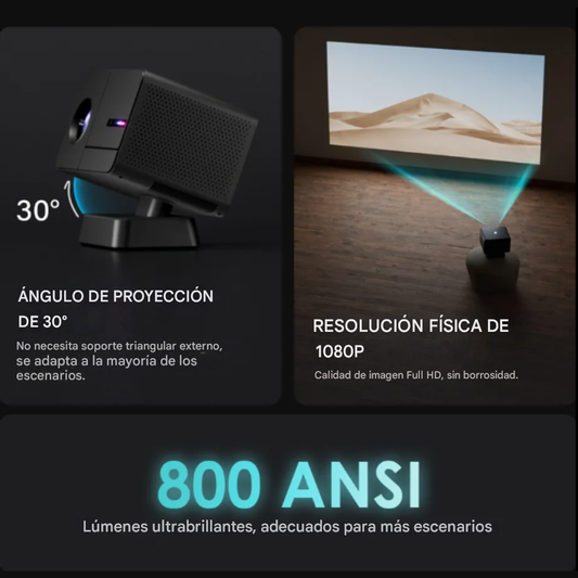 Proyector P50 4k 1080p 800 Ansi Auto Focus Android Bluetooh