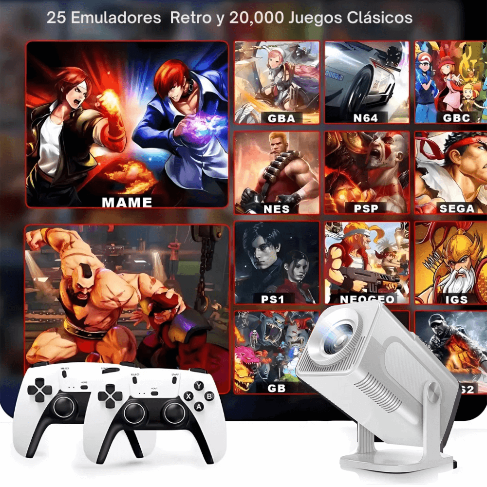 Proyector Portátil Hcs350 Pro Emulador Wifi Android 12 Bt5.0