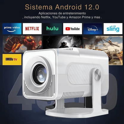 Proyector Portátil Hcs350 Pro Emulador Wifi Android 12 Bt5.0