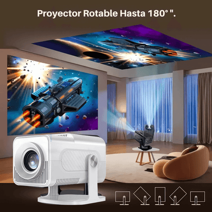 Proyector Portátil Hcs350 Pro Emulador Wifi Android 12 Bt5.0