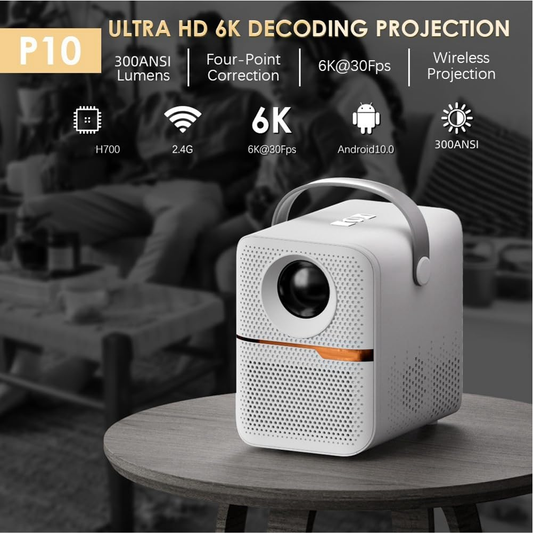 Proyector Smart 4K 1080P Wifi Bluetooth Android 300 ANSI P10