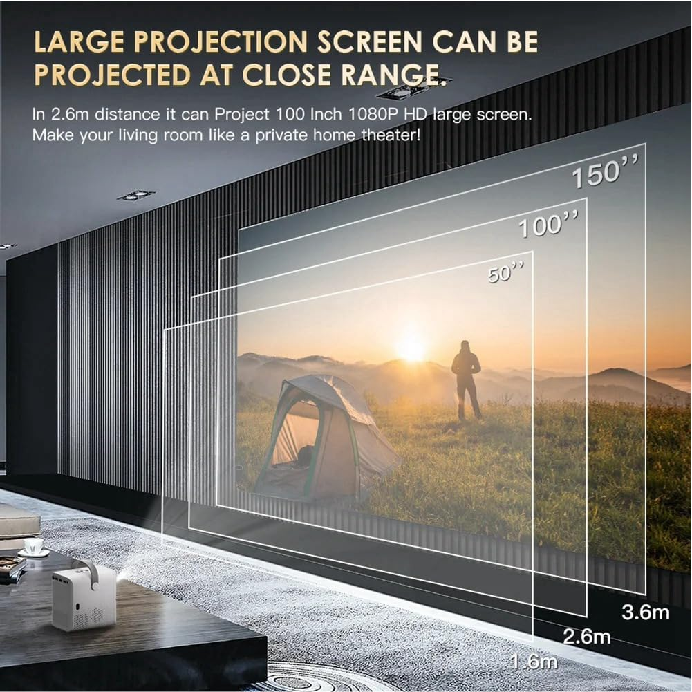 Proyector Smart 4K 1080P Wifi Bluetooth Android 300 ANSI P10