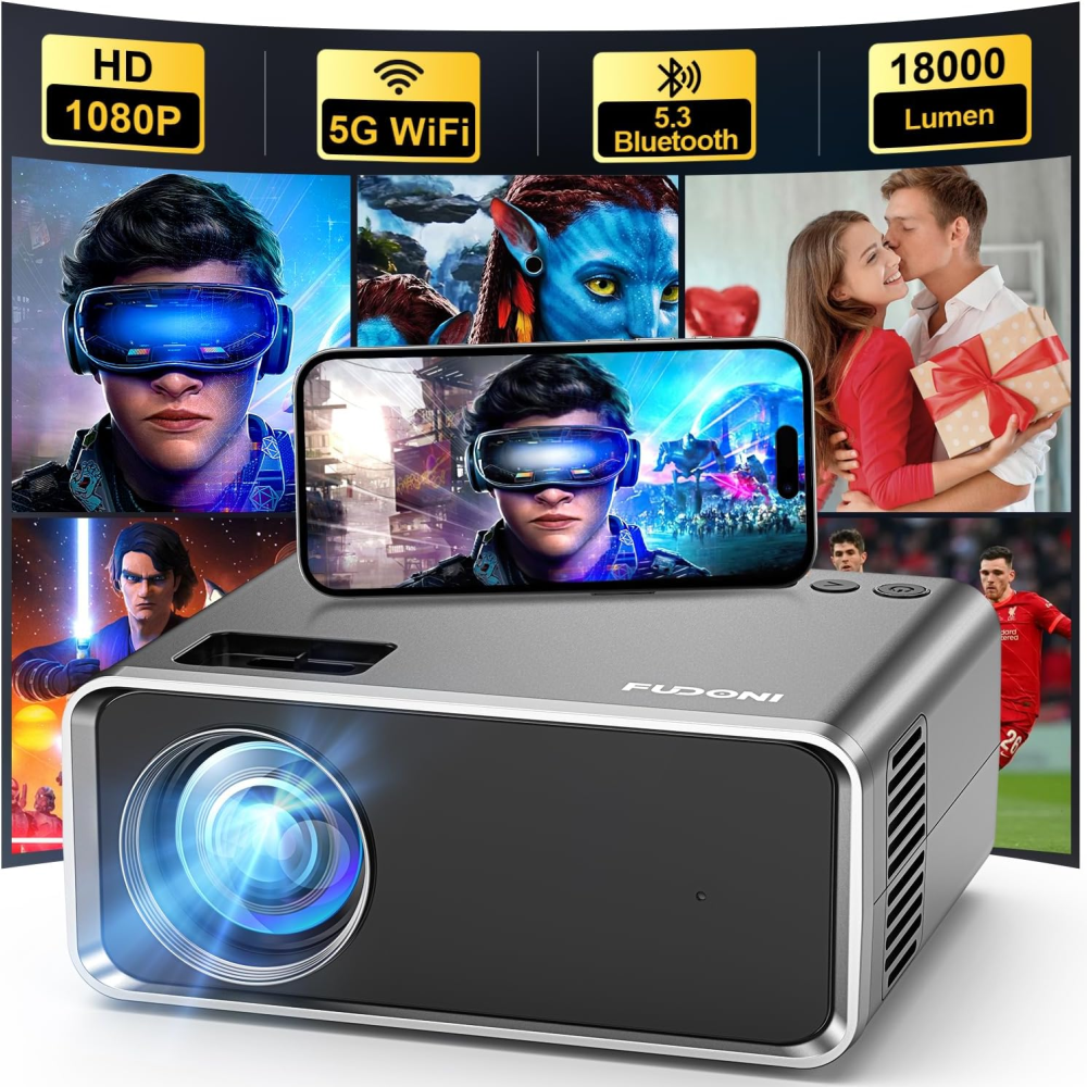 Video Beam Proyector Fudoni 12000lm 4k Wifi 5g Bt5 Hd 1080p