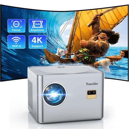 Proyector 4k Tasofac Wifi 800 Ansi 1080p Auto Focus + Telón