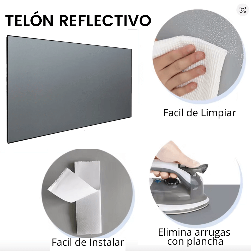 Proyector 4k Tasofac Wifi 800 Ansi 1080p Auto Focus + Telón