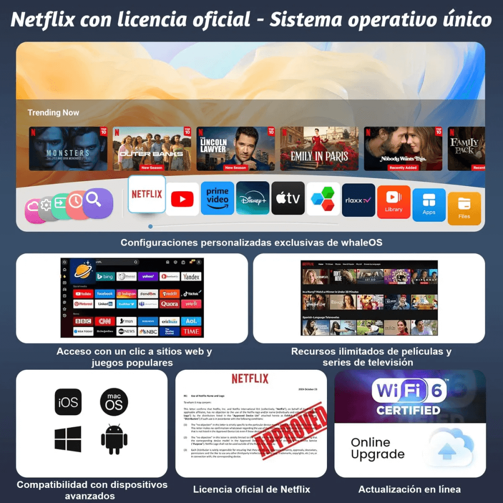 Proyector Smart 4k L018 600ansi Auto Focus Keystone + Telón