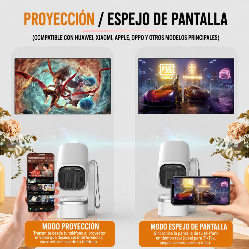 Mini Proyector Smart P36 4k Wifi Android Portátil Auto Focus