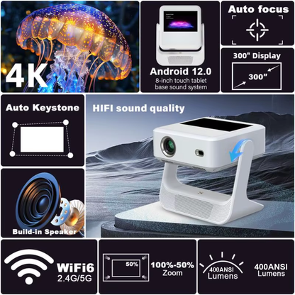 Proyector Smart Pantalla Tactil 4k 1080p Android Wifi A2 Pro