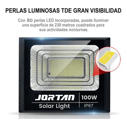 Reflector Solar Jortan 100w Lampara Led Exterior Ip66 Panel