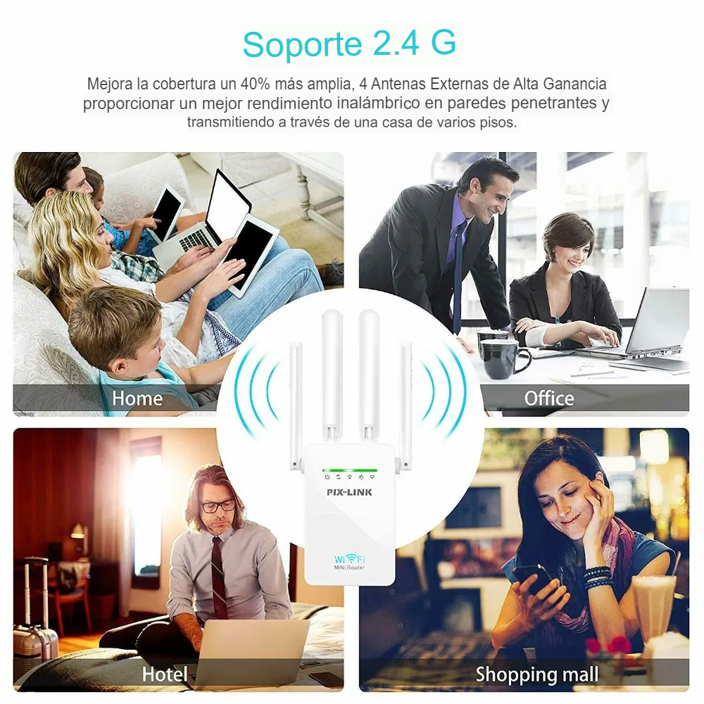 Pixlink Repetidor Amplificador Wifi 2.4g Router 3 Modos Wr09