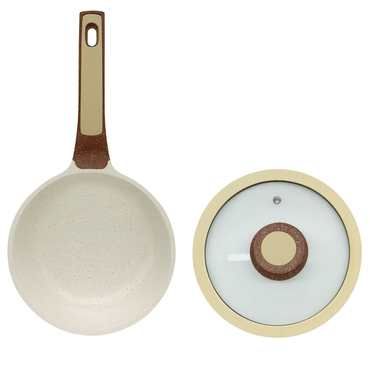 Sartén Antiadherente Mármol 18cm Tapa De Vidrio Renahouse