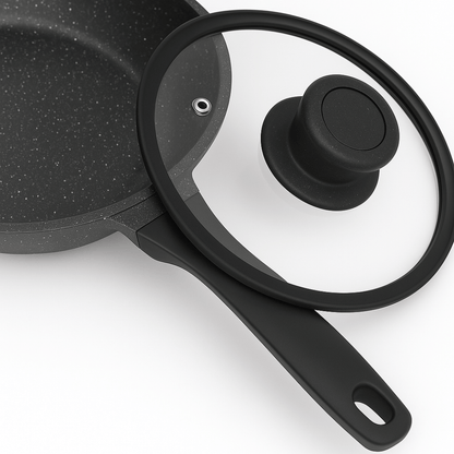 Sartén Antiadherente Mármol 18cm Tapa De Vidrio Renahouse