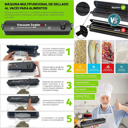 Maquina Empacadora Alimentos Selladora Al Vacio Automatica