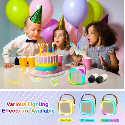 Set De Karaoke Portátil Para Niños Bluetooth Rgb 2mic K12