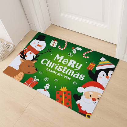 Tapete Navideño Alfombra Decorativa Antideslizante 38x58 Cm
