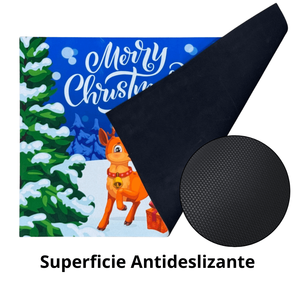 Tapete Navideño Alfombra Decorativa Antideslizante 38x58 Cm