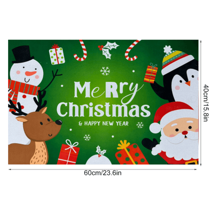 Tapete Navideño Alfombra Decorativa Antideslizante 38x58 Cm