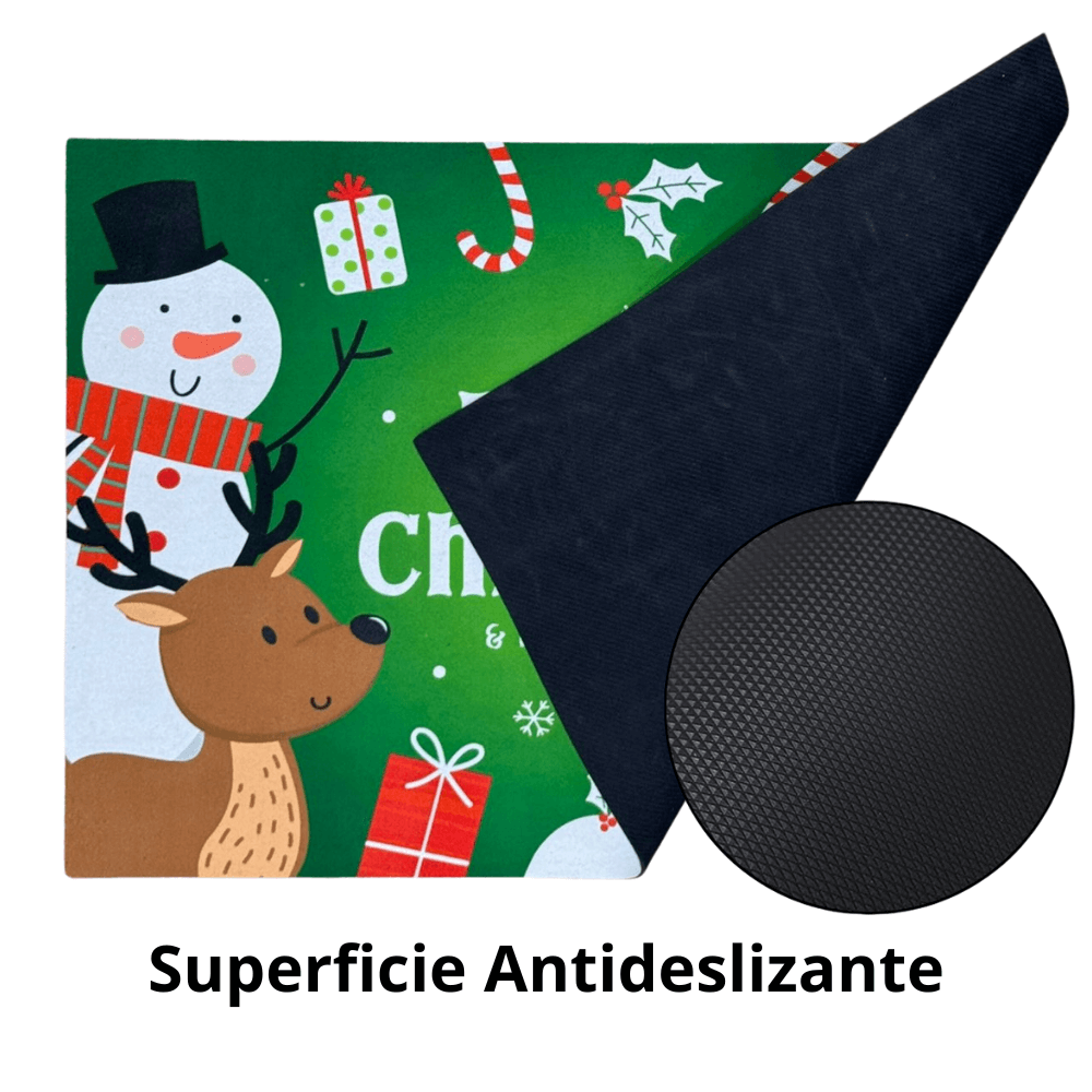 Tapete Navideño Alfombra Decorativa Antideslizante 38x58 Cm