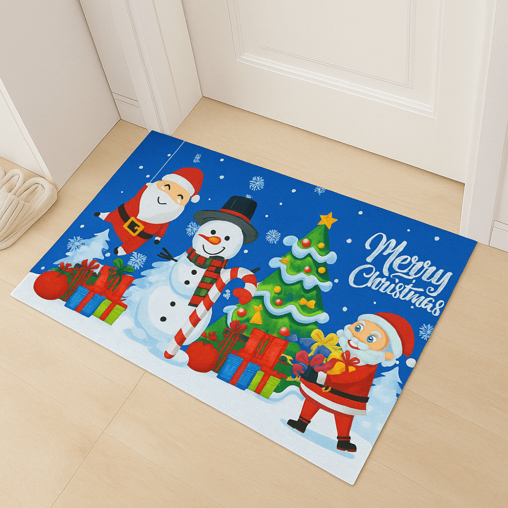 Tapete Navideño Alfombra Decorativa Antideslizante 38x58 Cm