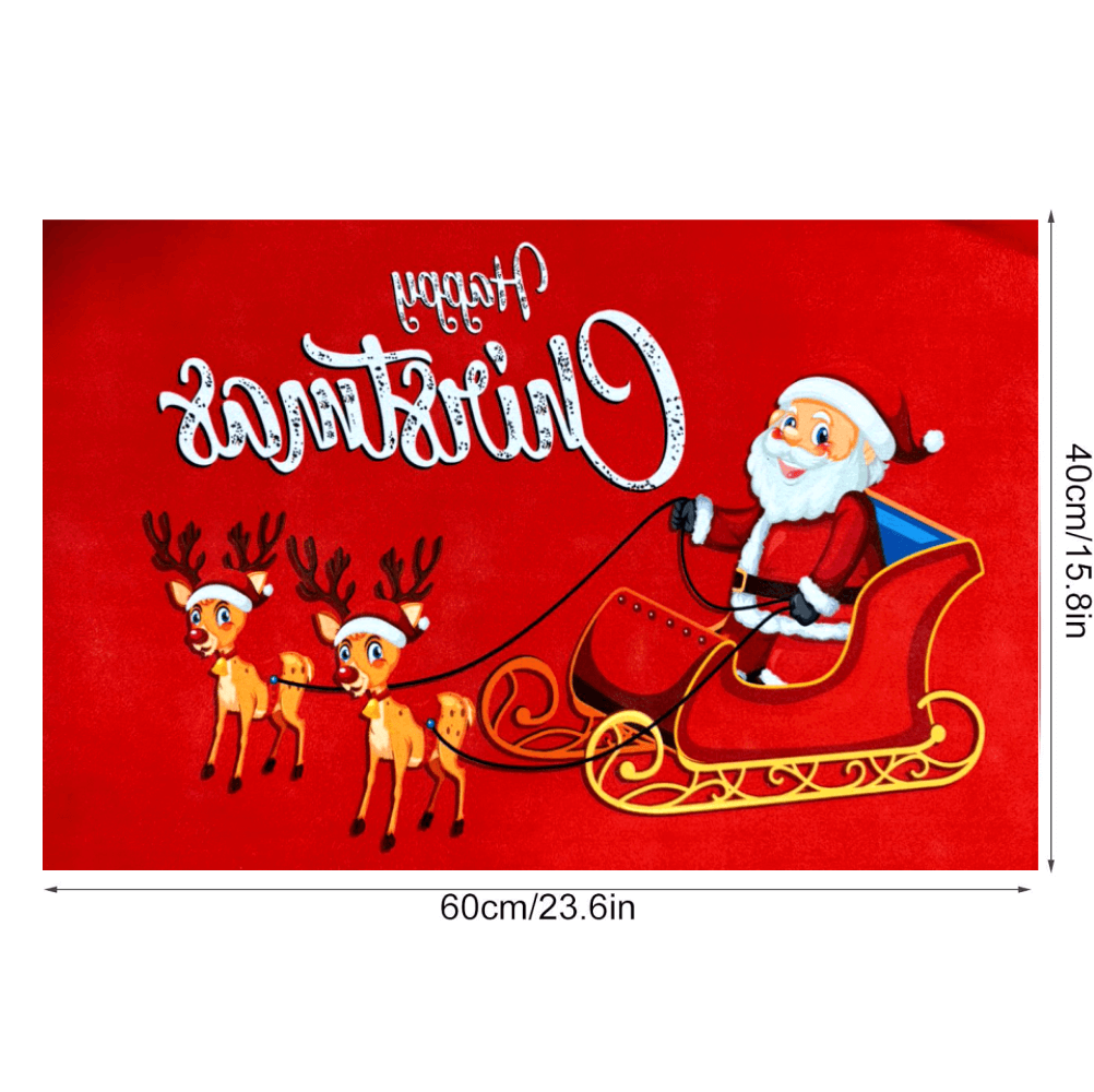 Tapete Navideño Alfombra Decorativa Antideslizante 38x58 Cm