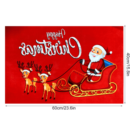 Tapete Navideño Alfombra Decorativa Antideslizante 38x58 Cm
