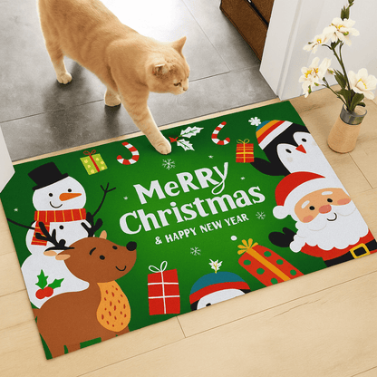Tapete Navideño Alfombra Decorativa Antideslizante 38x58 Cm