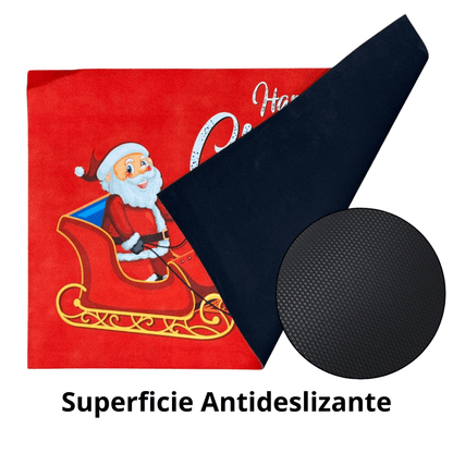 Tapete Navideño Alfombra Decorativa Antideslizante 38x58 Cm