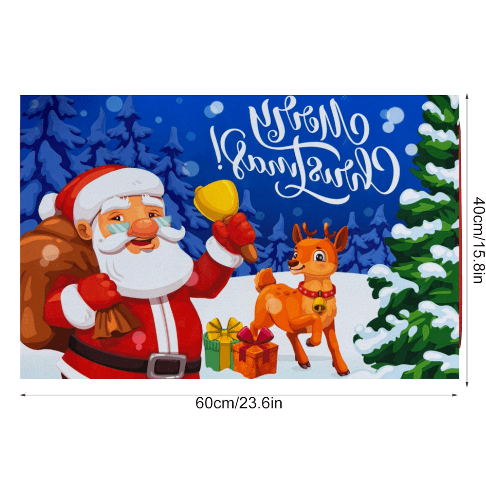 Tapete Navideño Alfombra Decorativa Antideslizante 38x58 Cm