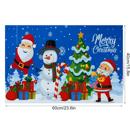 Tapete Navideño Alfombra Decorativa Antideslizante 38x58 Cm