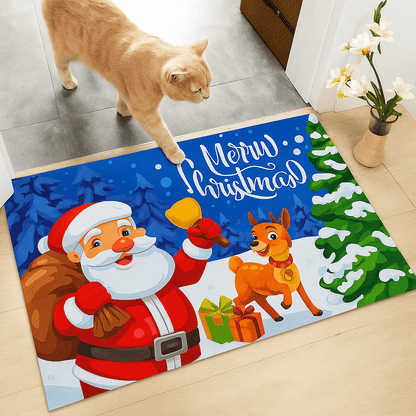 Tapete Navideño Alfombra Decorativa Antideslizante 38x58 Cm