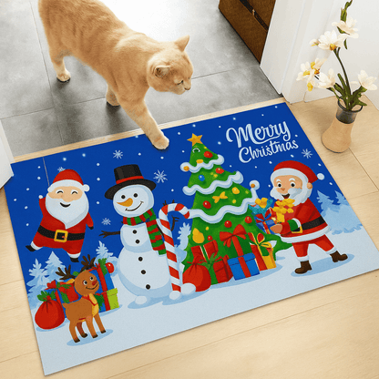 Tapete Navideño Alfombra Decorativa Antideslizante 38x58 Cm