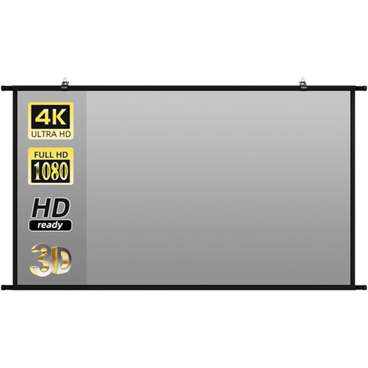 Telón Pantalla Proyector 60-100-120 Inch Gris Metalico 16:9 De Pared