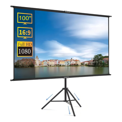 Telón Pantalla Proyección Video Beam 100 Pulgadas + Trípode