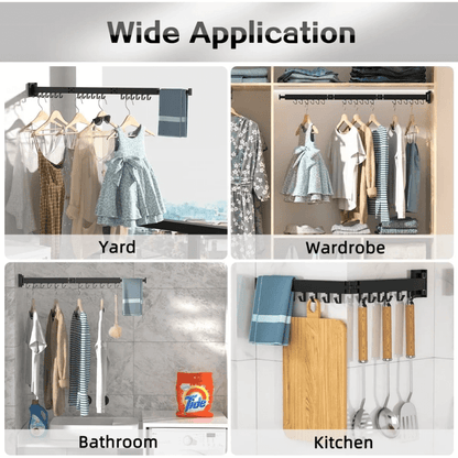Tendedero Ropa Retractil Plegable 3 Brazos Gancho Extensible