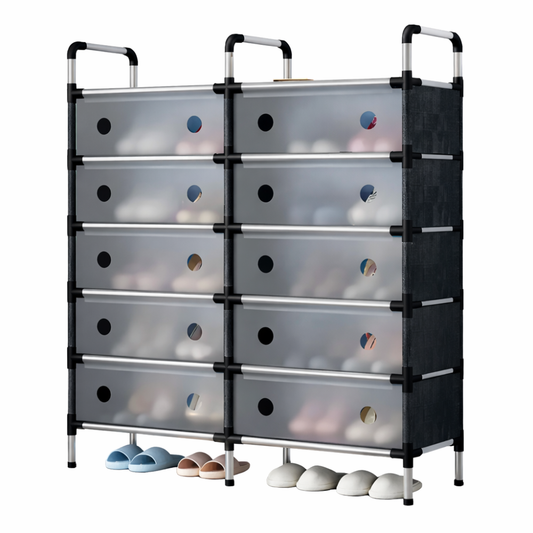 Organizador Zapatero Doble 5 Nieveles Metalico Pp Antipolvo OFERTA IMPERDIBLE