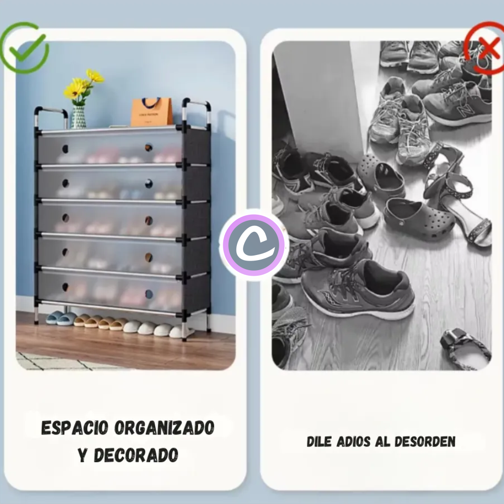 Organizador Zapatero Doble 5 Nieveles Metalico Pp Antipolvo OFERTA IMPERDIBLE