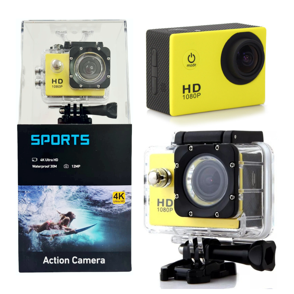 Cámara Deportiva Sumergible 30metros Sport Cam HD 1080p 12MP