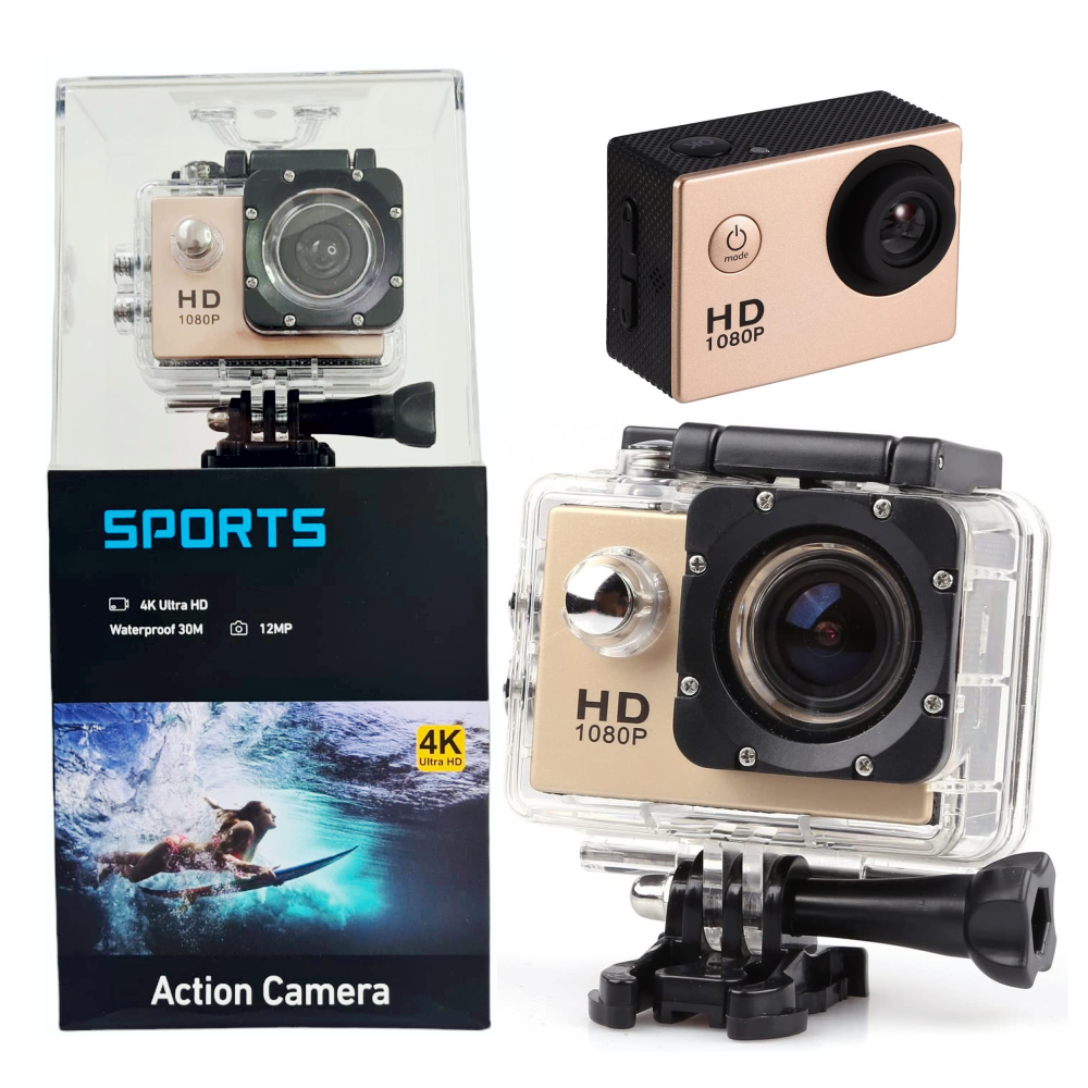 Cámara Deportiva Sumergible 30metros Sport Cam HD 1080p 12MP