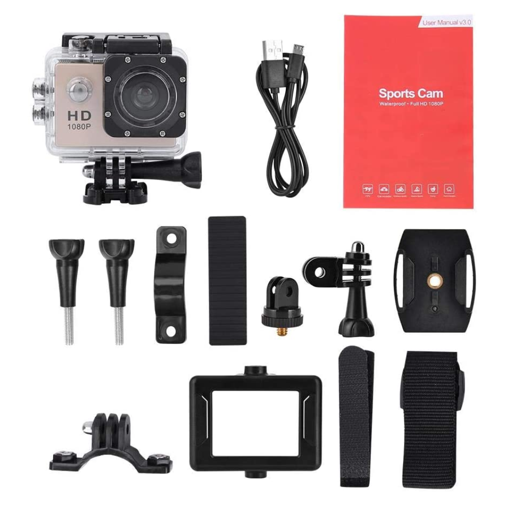 Cámara Deportiva Sumergible 30metros Sport Cam HD 1080p 12MP